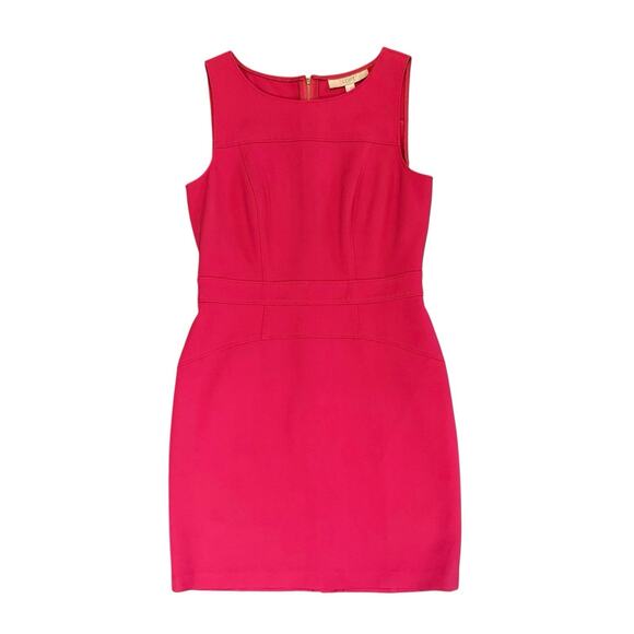 Ann Taylor LOFT Hot Pink Classic Modern Sleeveless Sheath Dress Women’s Size 6 - Picture 3 of 13
